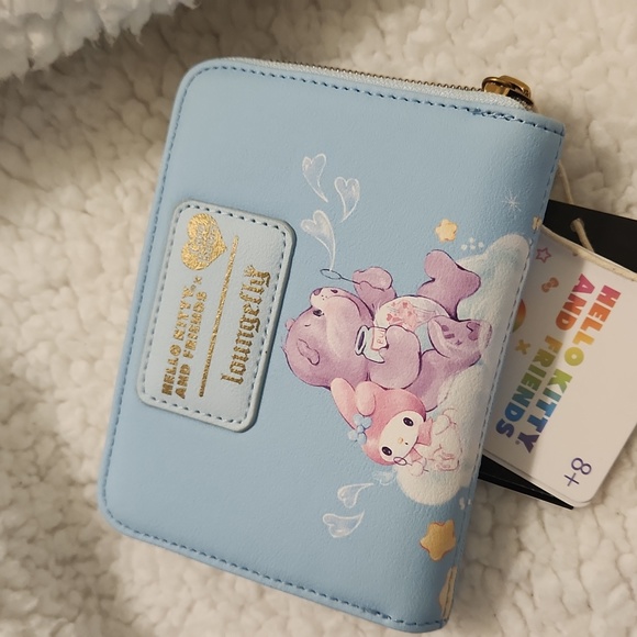 LOUNGEFLY CARE BEAR X HELLO KITTY BACKPACK WALLET AND KEYCHAIN BUNDLE NWT - Picture 4 of 8